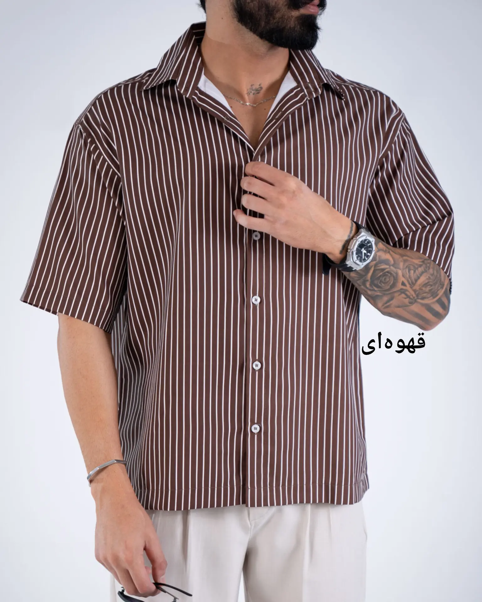 پیراهن راه راه مانا-کد5177